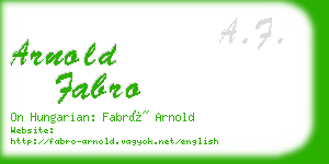 arnold fabro business card